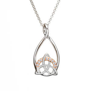 Silver Trinity Pendant With Cz Setting