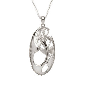 Silver Oval Children Of Lir Pendant 