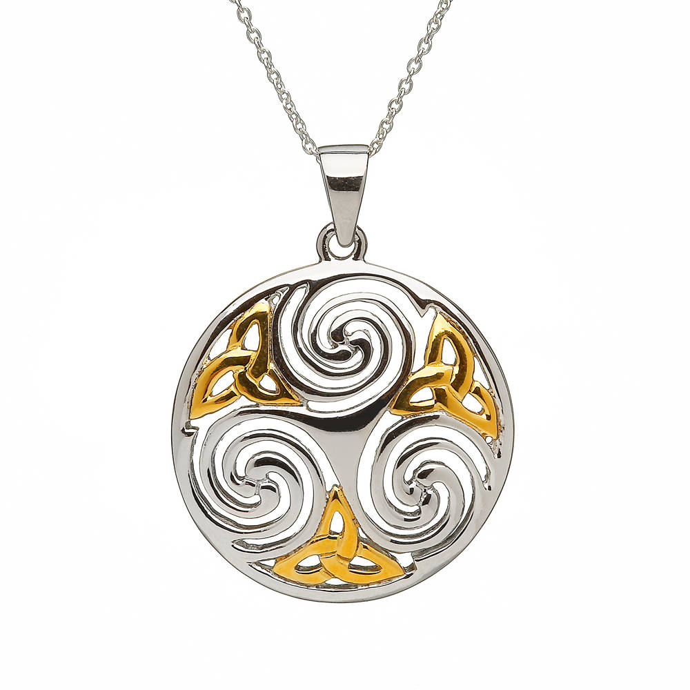 Silver Celtic Round Gp Trinity Knots Pendant