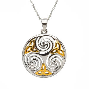 Silver Celtic Round Trinity Knots Pendant