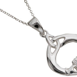 Silver Claddagh Trinity Pendant 