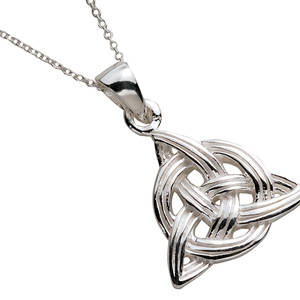 Silver Trinity Knot Circle Pendant
