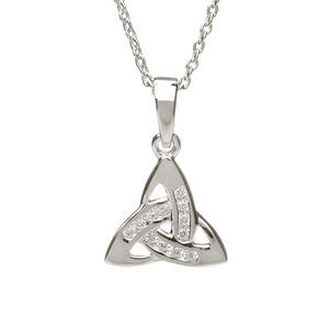 Silver Small Cz Trinity Knot Pendant