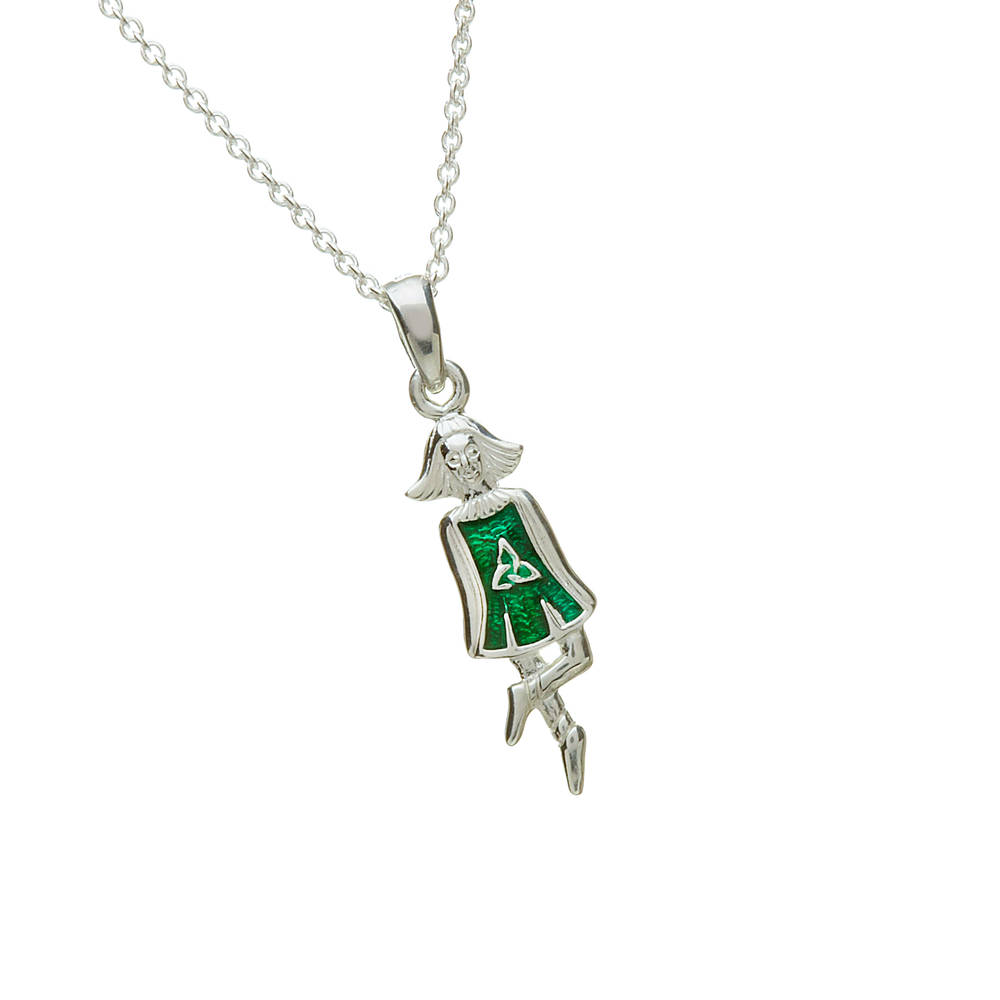Silver Enamel Irish Dancer Pendant