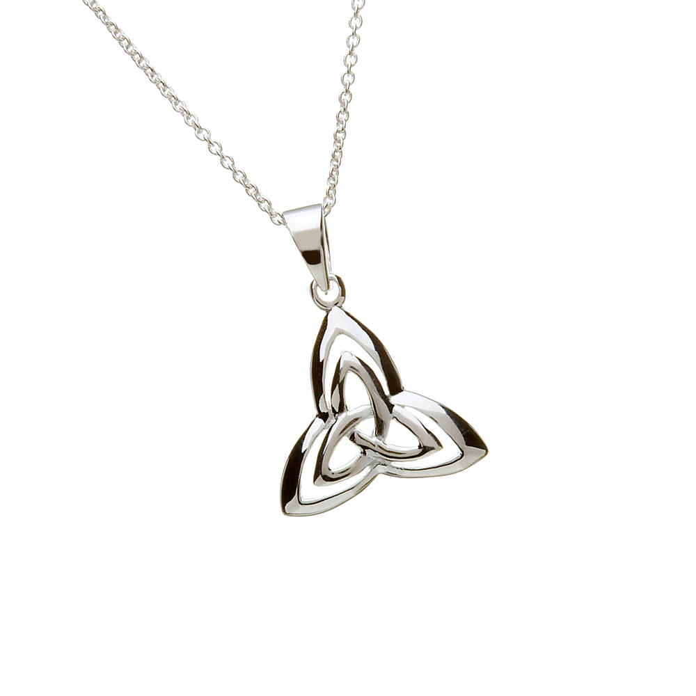 Silver Trinity Knot With Inset Trinity Knot Pendant