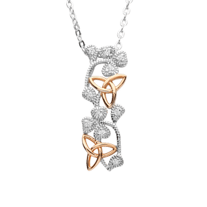 Silver Rose Gold Plated Knots Pendant