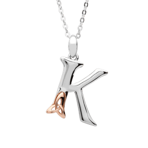 Silver Celtic Initial K Pendant 