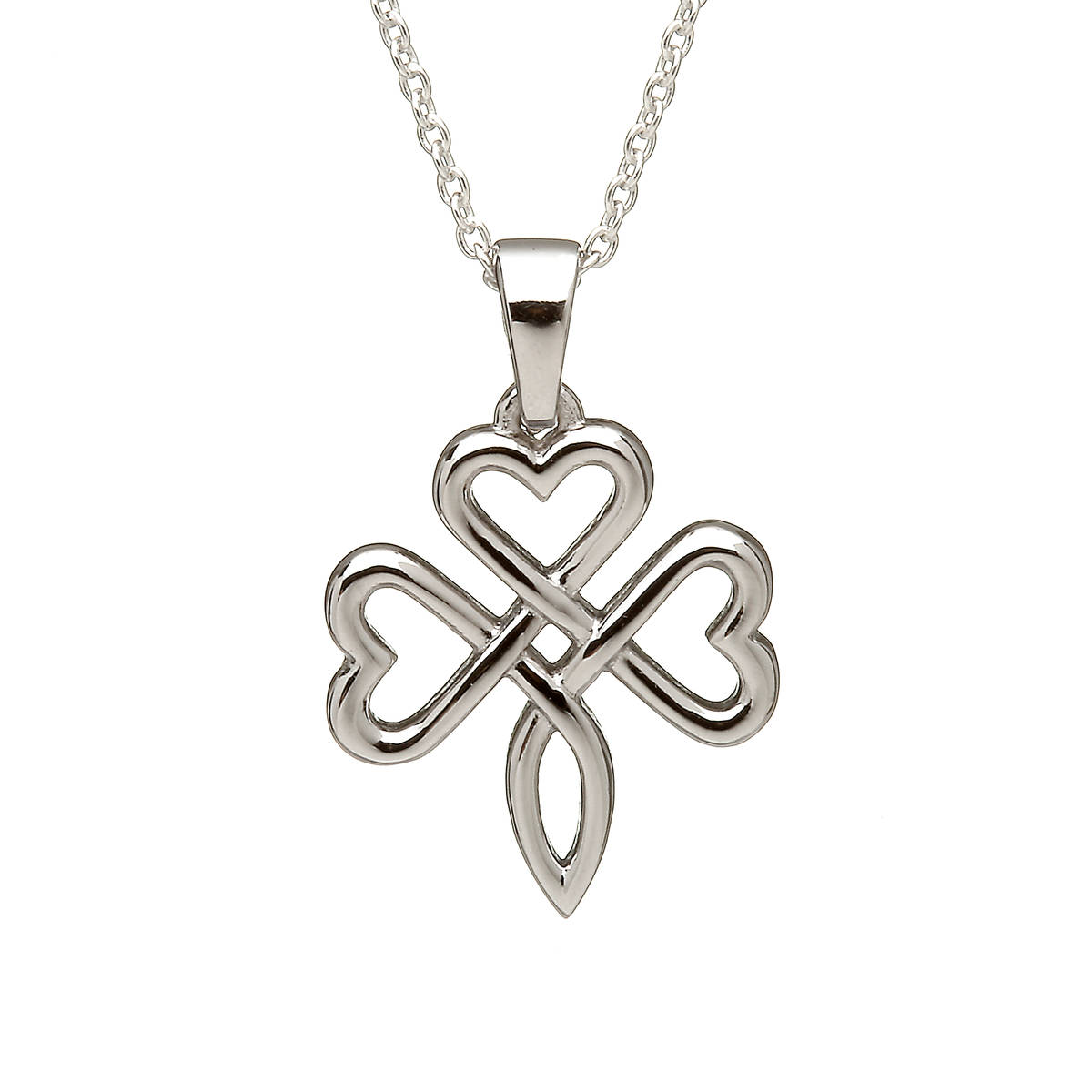 Silver Open Shamrock Pendant