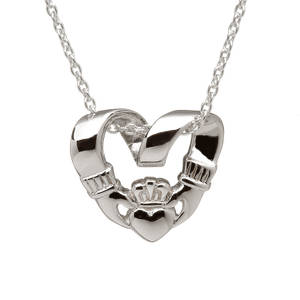 Silver Claddagh Heart Pendant