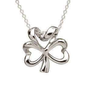Silver Open Shamrock Pendant