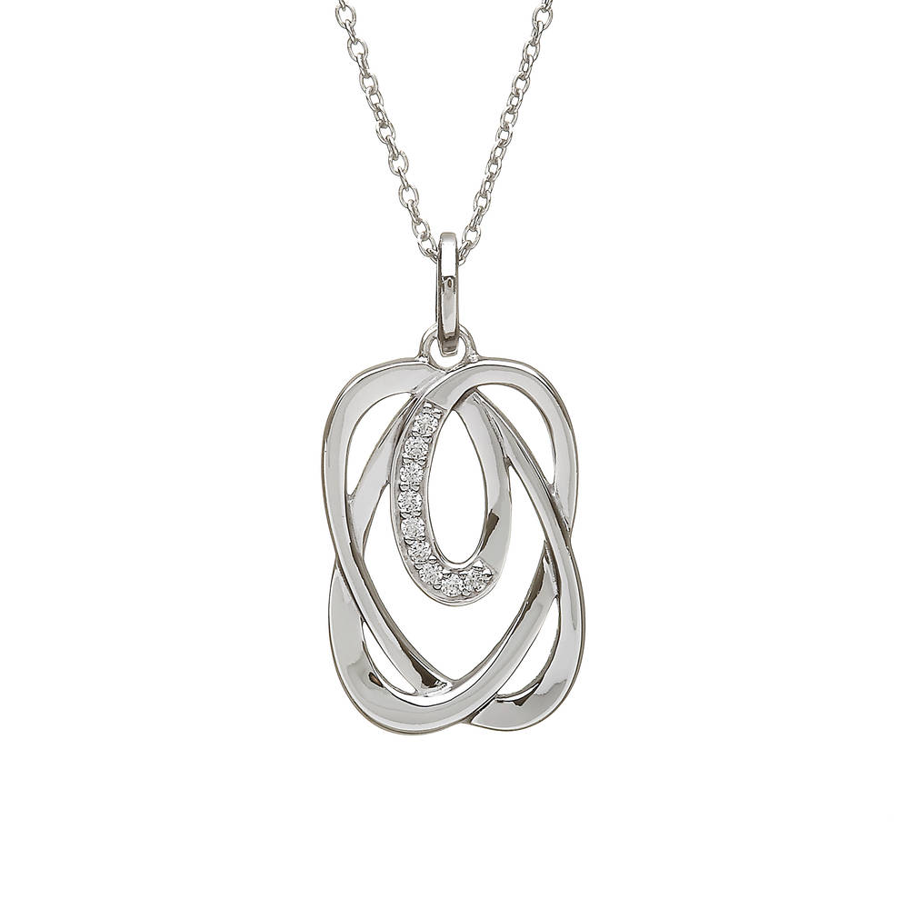 Silver Celtic Knot Pendant With Cz