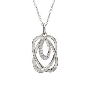Silver Celtic Knot Pendant With Cz