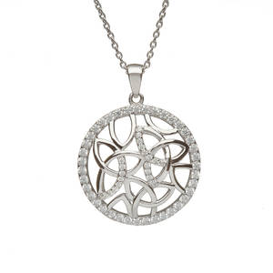  Silver Circular Trinity Knot Pendant