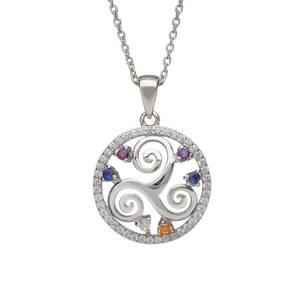 Silver Circular Newgrange Spiral Pendant 