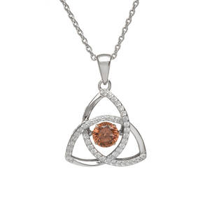 Silver Trinity Pendant Smokey/cz