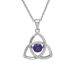Silver Trinity Pendant Sapphire/cz