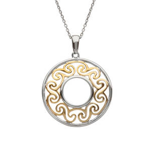 Silver/gp Celtic Filigree Round Pendant