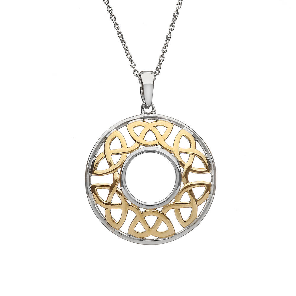 Silver/gp Open Celtic Round Pendant