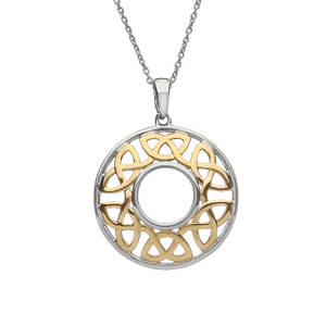 Silver/gp Open Celtic Round Pendant