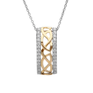 Silver/gp Celtic Pendant With Cz