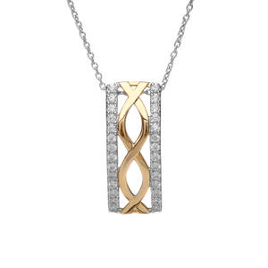 Silver/gp Celtic Pendant With Cz