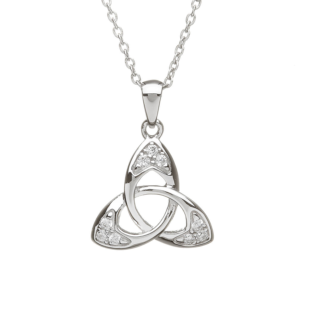 Silver Cubic Zirconia Trinity Pendant