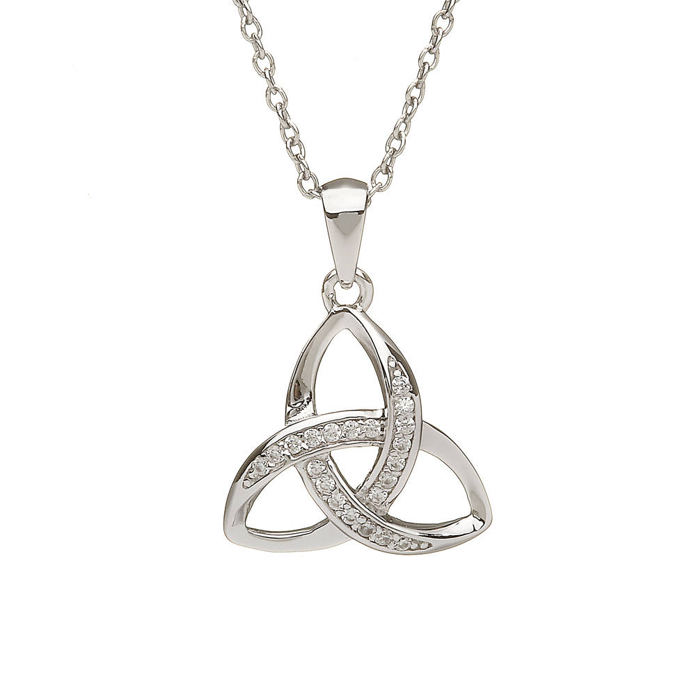 Silver Cubic Zirconia set Trinity Pendant