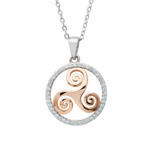 Silver Cz Newgrange Spiral Pendant