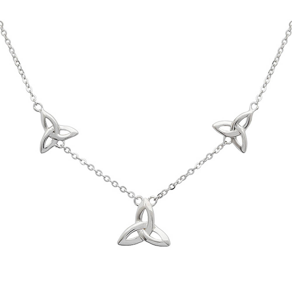 Silver Three Trinity Necklace 11mm