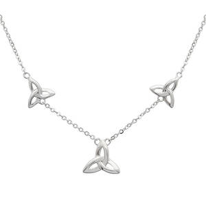 Silver Triple Celtic Trinity Knot Necklace