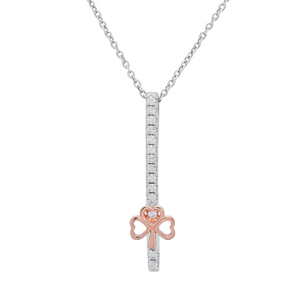 Silver R/gold 2 Tone Shamrock Pendant 30mm