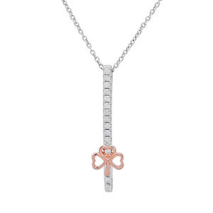 Silver R/gold Shamrock Pendant