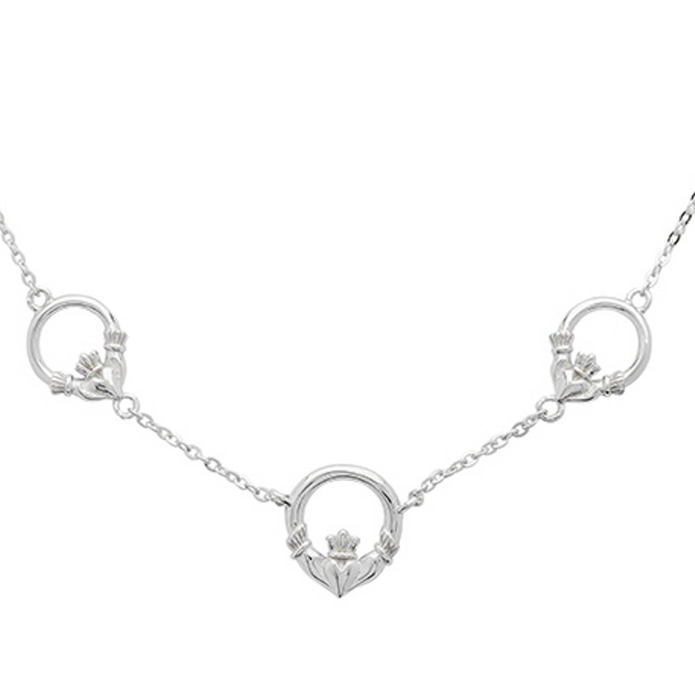 Silver Rose gold Plate 2 Tone Claddagh Pendant 12.5mm
