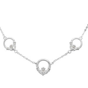 Silver R/gold Claddagh Pendant 
