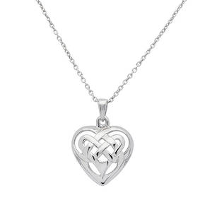 Silver Celtic Heart Knot Pendant 