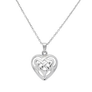 Silver Celtic Heart Knot Pendant 