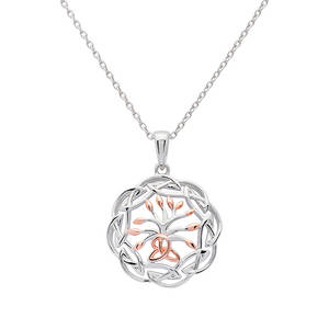 Silver Circular Tree Of Life Pendant 