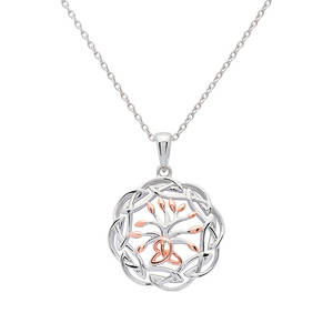 Silver Circular Celtic Tree Of Life Pendant