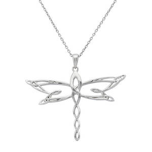 Silver Celtic R/gold  Dragonfly Pendant 