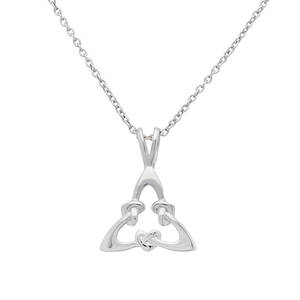Silver Triangular Celtic Heart Pendant