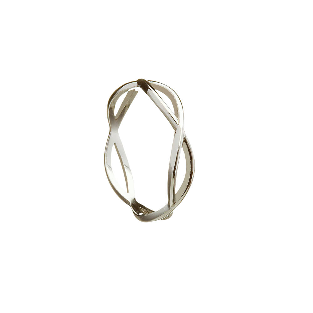 14ct Gts White Gold 5 Mm Wide Light 2 Rope Open Band