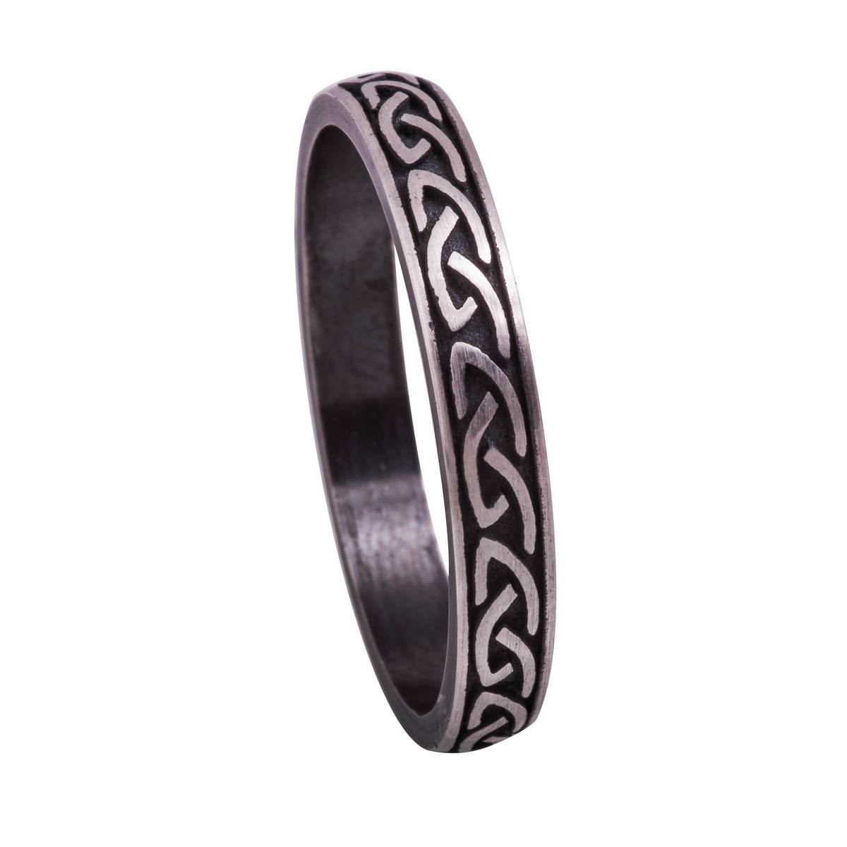 Sterling Silver Gents Wedding Band with Heavy Raised Celtic Knot and an Oxidised Matt Finish.

Width: 4.0mm