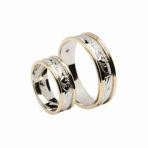 14 carat man's Claddagh diamond wedding band