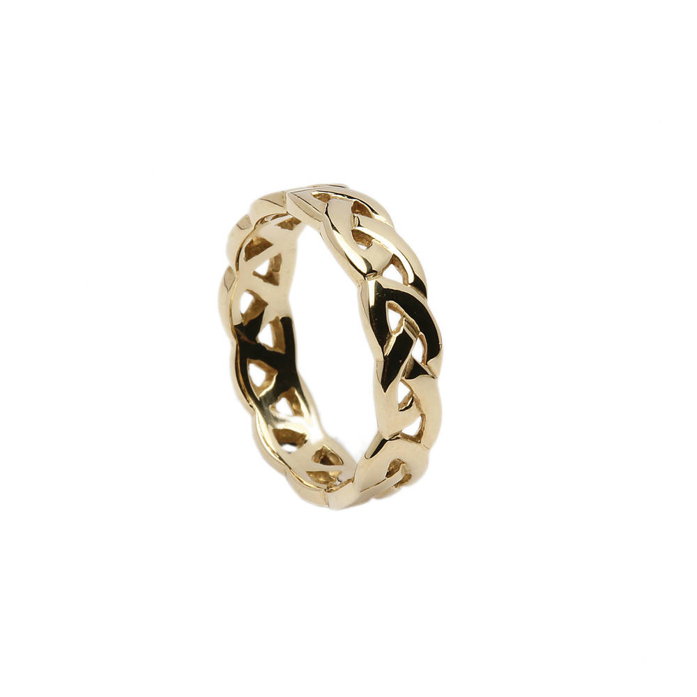 14 Carat Yellow Gold Universal Fit Open Celtic Knot Wedding Band