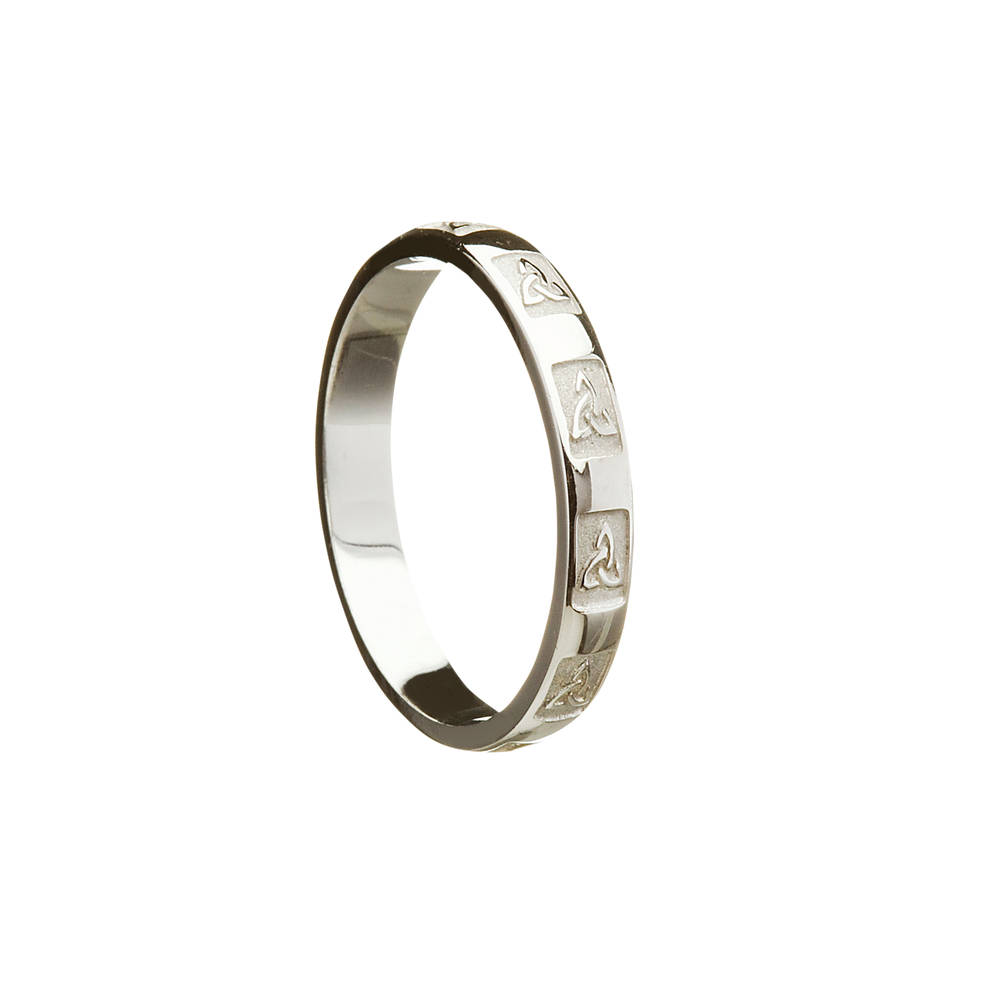 14 carat White Gold Trinity Knot Ladies Wedding Band
