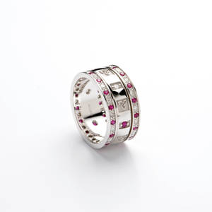Diamonds Rubies Gold Wedding Ring
