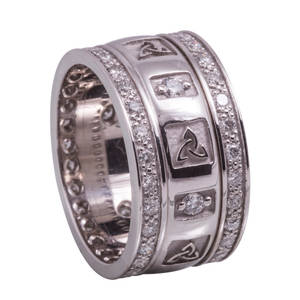 14ct White Gold Trinity Knot Wedding Band With Diamonds