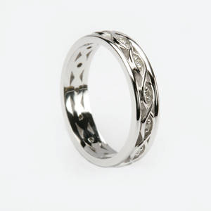 14ct White Gold Ladies Celtic Wedding Band