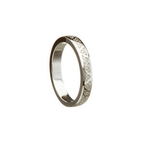  White Gold Ladies Celtic Wedding Band
