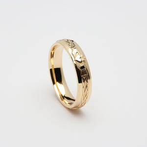 14ct Yellow Gold Ladies Claddagh Wedding Band